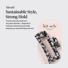Kitsch pince-cheveux jumbo recyclé noir, solution durable pour cheveux épais et fins.