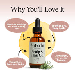 Kitsch Romarin huile ricin et jojoba – hydratation légère et protection