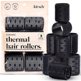 Kitsch rouleaux thermiques ceramique noir ensemble 8 pièces pour volume durable sans chaleur.