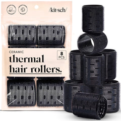 Kitsch rouleaux thermiques ceramique noir ensemble 8 pièces pour volume durable sans chaleur.