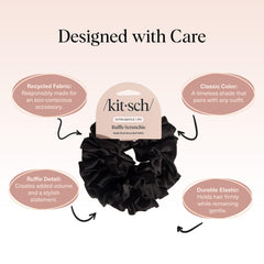 Kitsch scrunchie satin recyclé convient à tous les types de cheveux.
