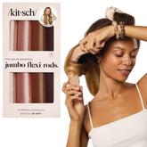 Rouleaux satin Kitsch rosewood pour boucles douces sans chaleur.