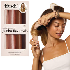 Rouleaux satin Kitsch rosewood pour boucles douces sans chaleur.