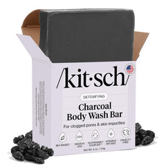 Kitsch Savon Charbon Barre Douche – emballage élégant et pratique pour votre routine.