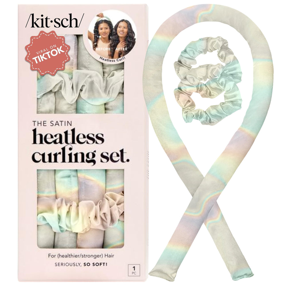 Kitsch set boucles satin sans chaleur nuit, pour des ondulations douces au réveil.