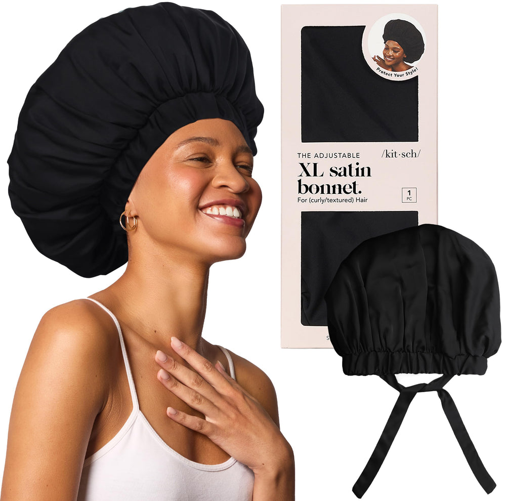 Bonnet Kitsch XL satin pour dormir, douceur luxueuse qui préserve les boucles.
