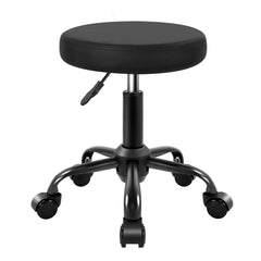 Tabouret KKTONER roulant rond reglable noir, confort d’assise idéal en atelier.