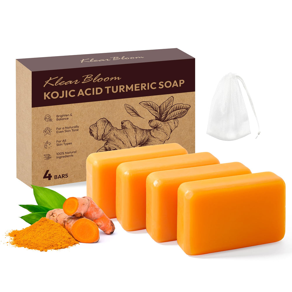 KlearBloom Savon acide kojique et curcuma ensemble barres 105 g, routine lumineuse