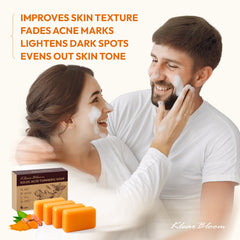 KlearBloom Savon acide kojique et curcuma — application mousse douce