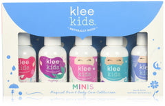 Coffret Klee Naturals pour cheveux et corps d’enfant, voyage pratique et soin naturel.