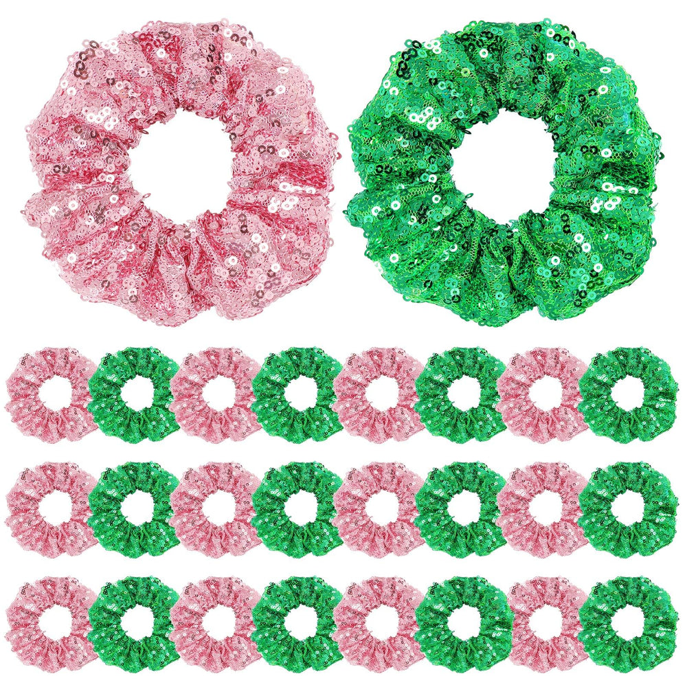 Knitgrip serruches à paillettes rose, chic et pratiques pour cheveux.