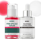 KOEC Pink Spicule Serum bottle highlights firmness and refined texture.