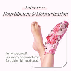 Koelf PETITFEE masque pieds Rose pétale satin – application facile et rapide.