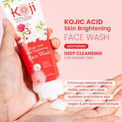 Koji White texture gel douce du nettoyant pour peau lumineuse et lisse.