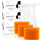 Kojie San savon Kojic Acid avec vue sur les 3 barres et le filet