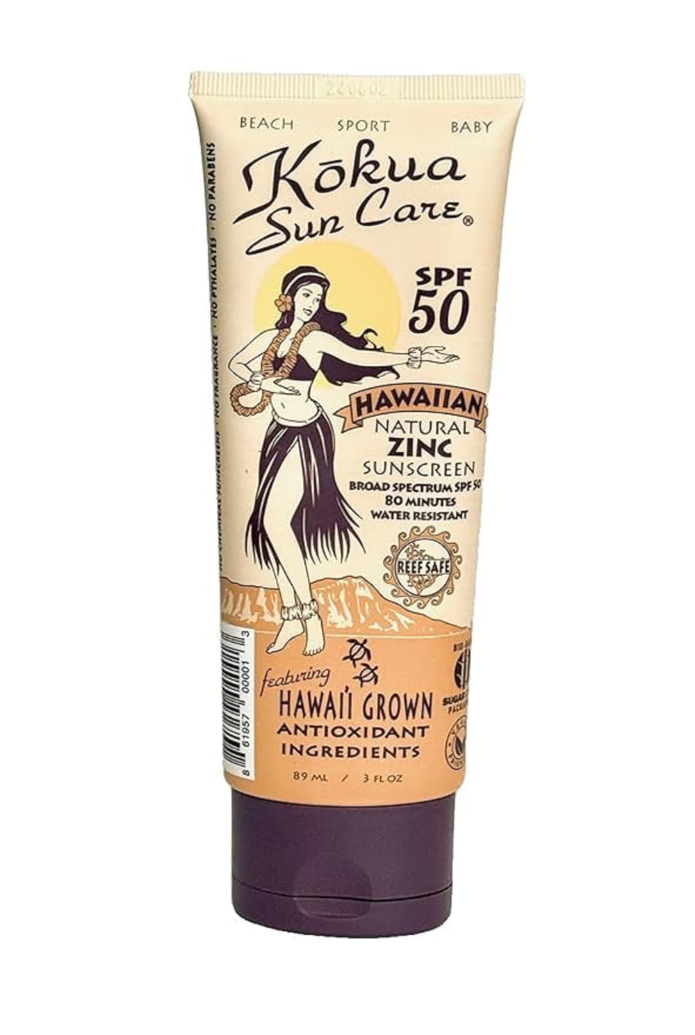 Kokua en tube de 3 oz, protection pratique pour plage et voyages.