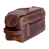 KomalC trousse toilette en cuir buffle, élégante et durable pour voyages quotidiens.