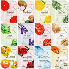 KONEUK 84-pack masques visage hydratants, emballage attrayant pour salon de soins à domicile