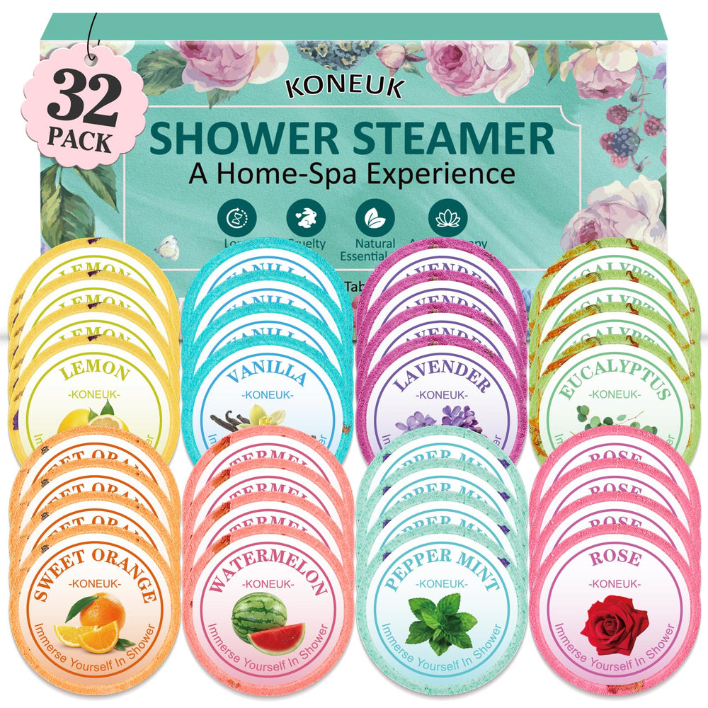 KONEUK ensemble 32 bombes de douche aromathérapie emballage - cadeau spa à offrir