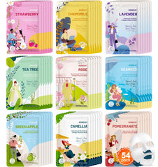 KONEUK ensemble masques visage 54 pièces kit hydratant pour tous types de peau
