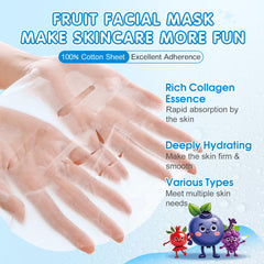 Masque fruits design cartoon KONEUK, allure amusante et parfum léger.