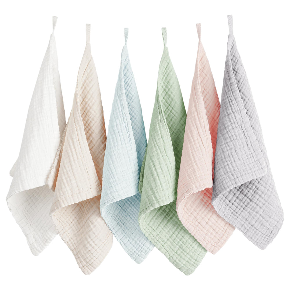 Konssy ensemble 6 serviettes visage, idéale pour un nettoyage doux et quotidien.