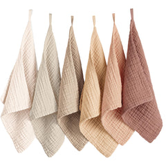 Konssy lot de 6 lingettes visage coton mousseline, absorption élevée pour un nettoyage en douceur.