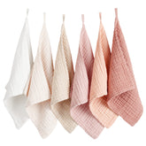Konssy lingettes visages muslin, lot de 6, nettoyage doux et réutilisable.