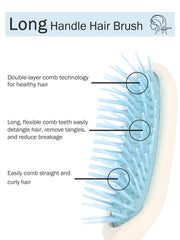 Dents flexibles de la brosse KooingTech massant le cuir chevelu pendant le brossage.