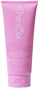 Kopari Gel Douche Hydratant : bouteille coco pour hydratation post-douche.