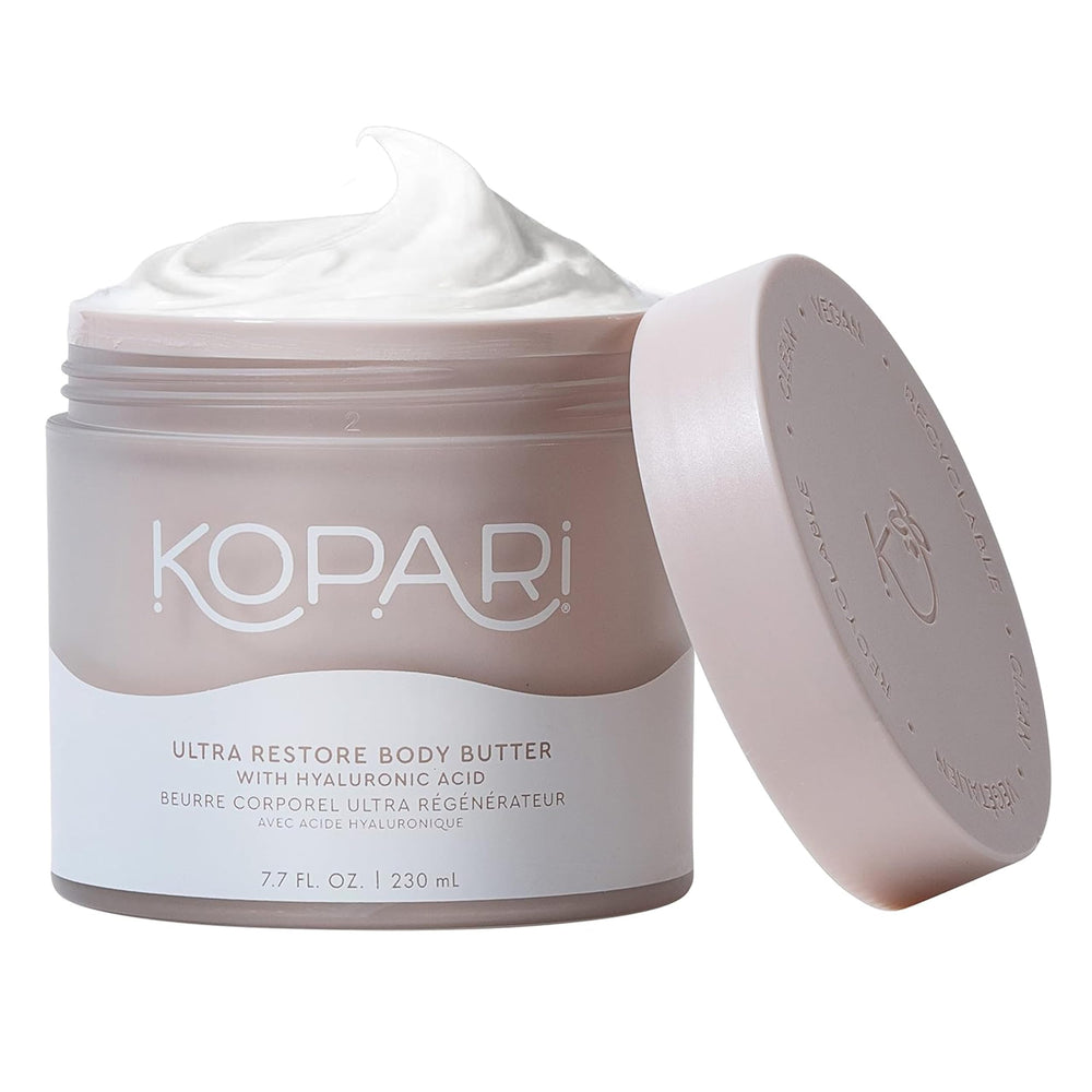 Kopari Ultra Restore Beurre-Corps: texture légère et hydratation rapide.