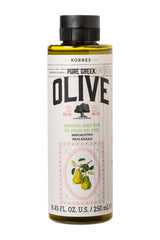 KORRES gel douche Olive: bouteille, hydratation légère et parfum frais au quotidien.