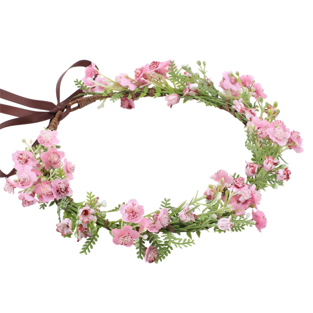 KorViSHOW couronne boheme rose gypsophile, confort durable pour mariage.