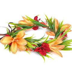 KorViSHOW couronne-fleurs-hawaiennes: accessoire coloré pour séances photo estivales à la plage.