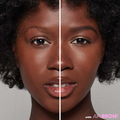 Kosas Air Brow Gel — sourcils épais et feuilletés après application.
