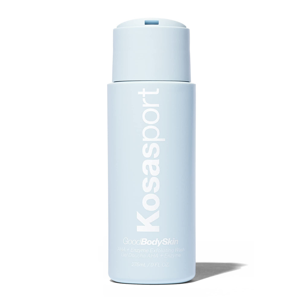 Kosas Kosasport Good Body Skin Wash, pompe, exfolie en douceur pour le corps.