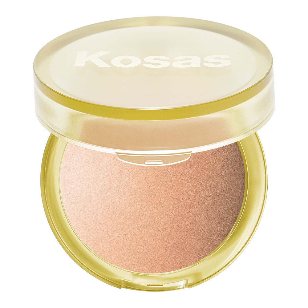 Kosas Sun Show Glowy Warmth : emballage jaune éclatant prêt pour la routine maquillage