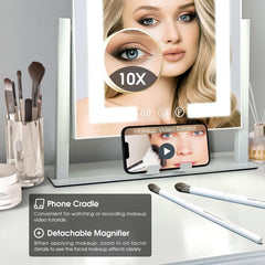 Miroir Kottova Vanity support telephone détachable pour tutoriels mains libres.