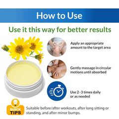 KOXUO Crème Arnica en action sur la peau, fondante et agréable à masser.