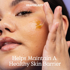 Ingrédients clés en image: matcha et chanvre du nettoyant KraveBeauty