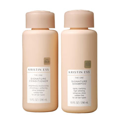 Kristin Ess One Signature Shampoing: flacon élégant pour cheveux propres et brillants.