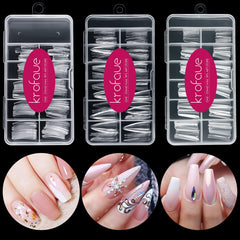 Krofaue kit faux ongles 3 styles pour extensions elegantes