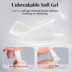 Krofaue 1000 tips – ongles francais, aspect naturel et durable