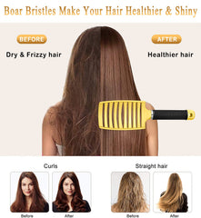 KTKUDY brosse démêlante poils de sanglier zoom sur les poils pour démêlage doux