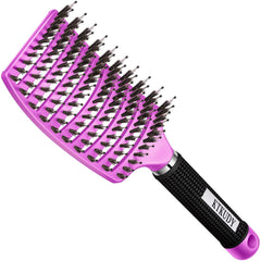 KTKUDY brosse démêlage cheveux humides avec des soies de sanglier pour démêler facilement.