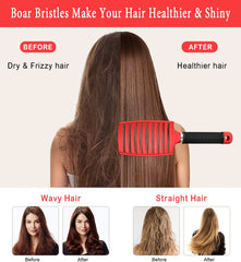 La brosse detanglante KTKUDY offre une brillance naturelle en répartissant les huiles.