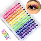 KUCKOW cils colorés en clusters rose, look frais et audacieux