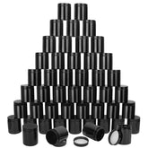 Bocaux KUKLIPJIM en plastique noir avec couvercle étanche pour rangement sûr.