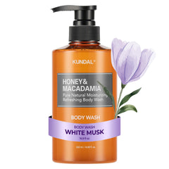 KUNDAL Nature Miel et Macadamia — bouteille élégante pour l'hydratation quotidienne.