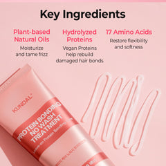KUNDAL Protein Damage Care : protection chaleur jusqu'à 446°F, cheveux plus résistants.